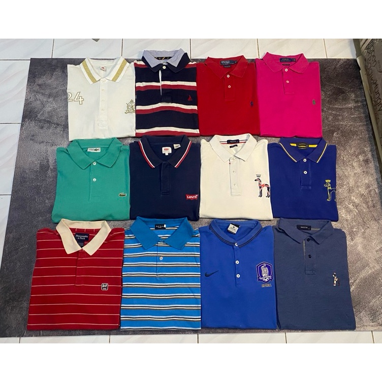 KODE W67N Kaos Kerah Cowo Lengan Panjang Pendek Katun Batik