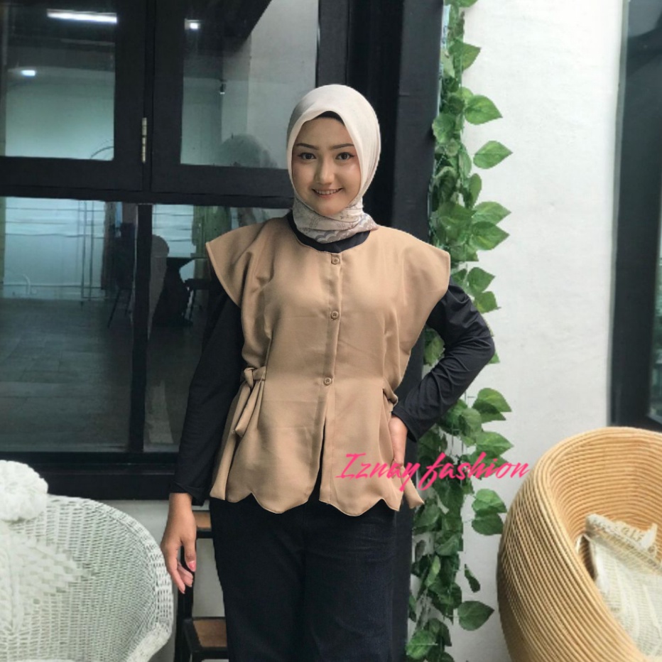 Vest Cherish Rompi Wanita Semiwoll Tali Pinggang