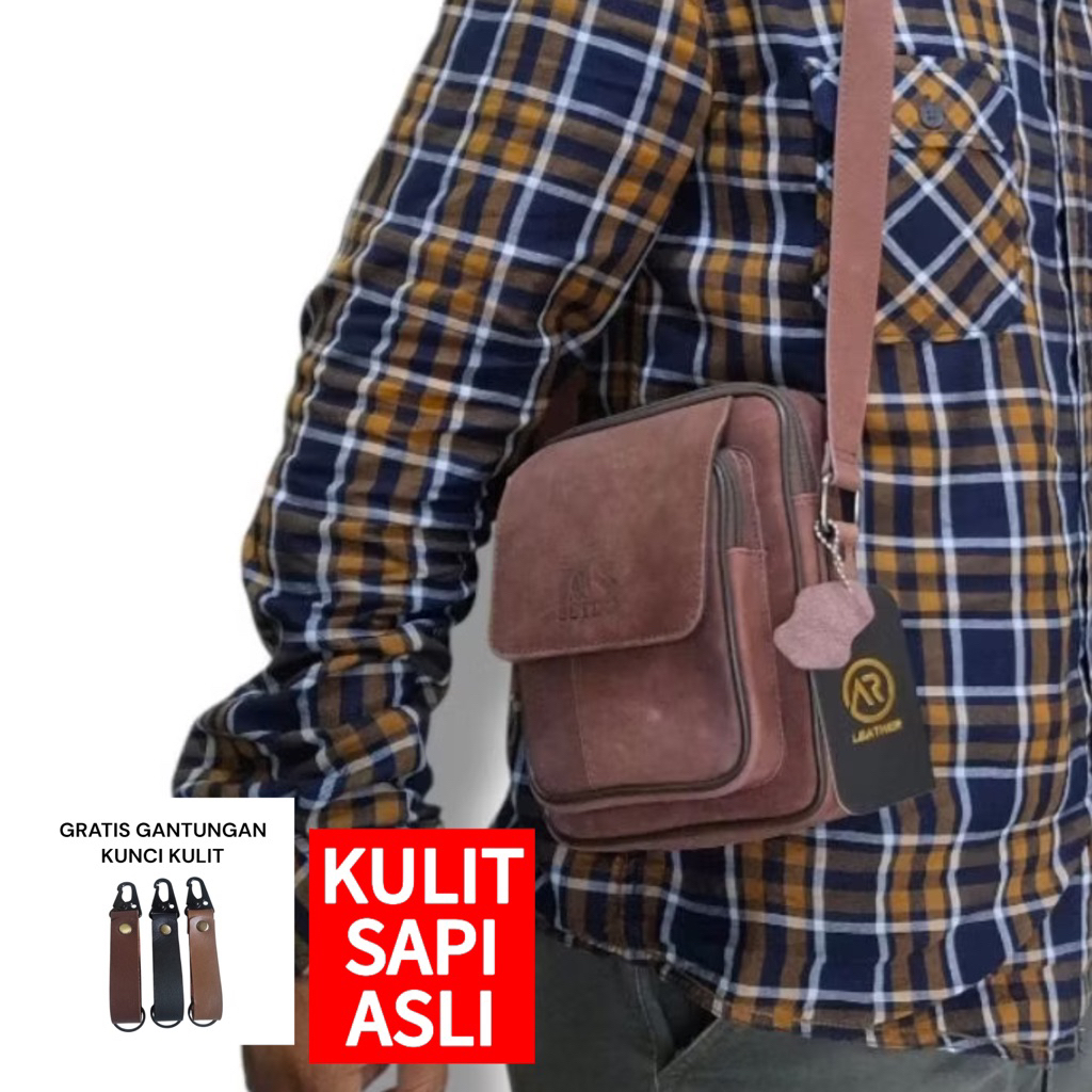 tas pria ukuran mini kulit asli dijamin original bally