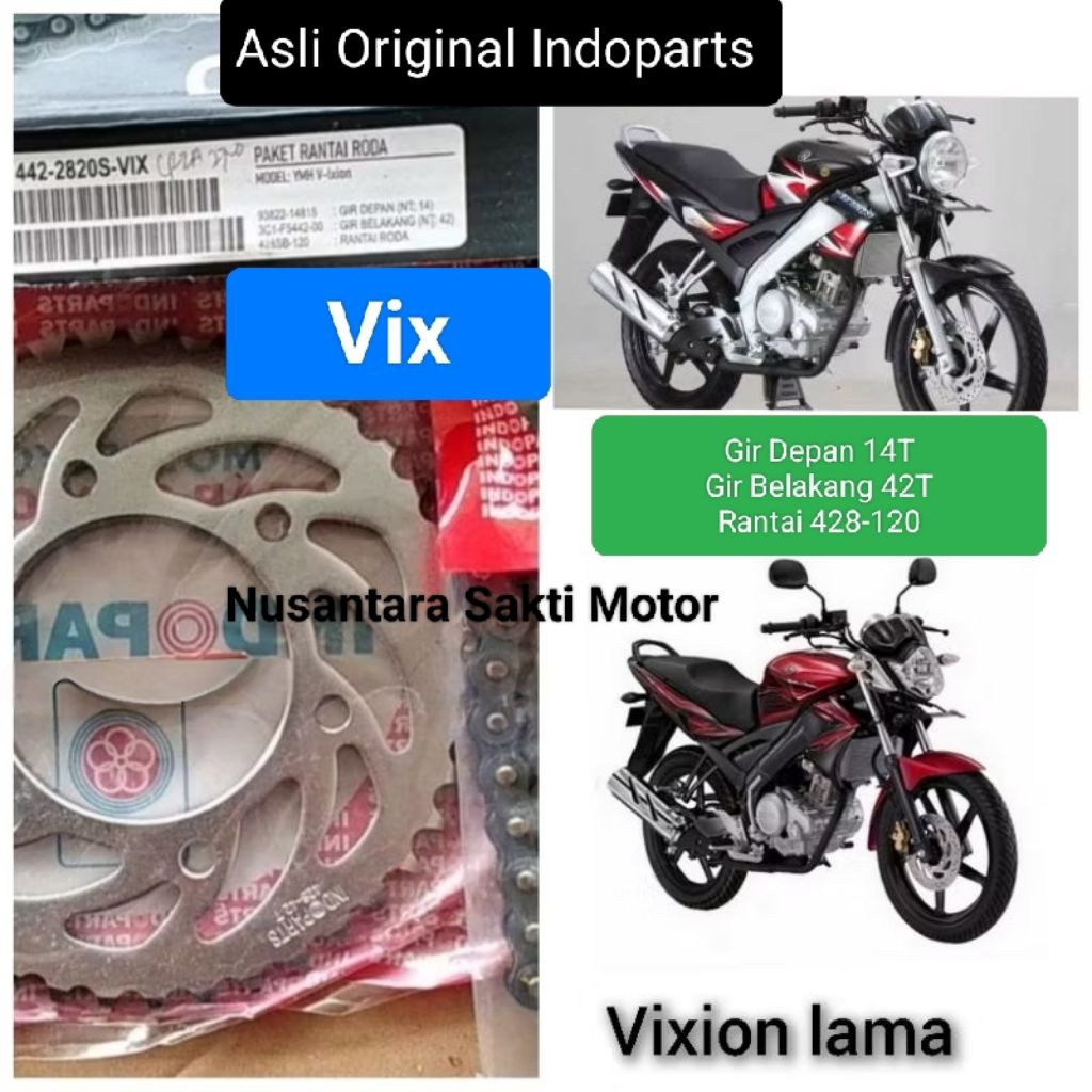 Gear Gir Set Indoparts Yamaha vixion Old New Jupiter MX king 150 14T 42T 43T 428 120 128 indopart