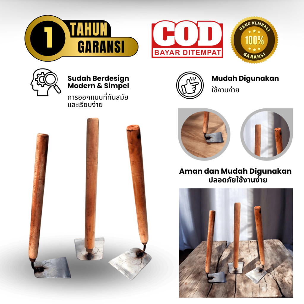 Arit Pacul Cangkul Mini Kecil Baja Asli Untuk Tanah Berkebun Garukan Pencabut Pembersih Gulma Rumput