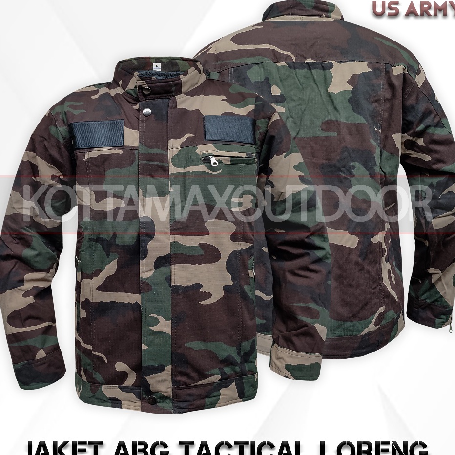 JAKET PRESSBODY LORENG USA  JAKET TACTICAL LORENG US ARMY  JAKET ABG LORENG WOODLAND USA