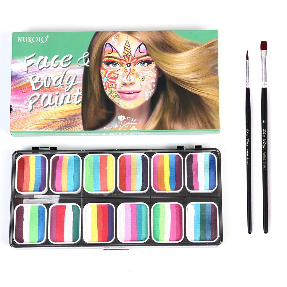 

KODE T35T Cat Wajah Face Paint Dan Brush Set Body Face Painting Makeup Set