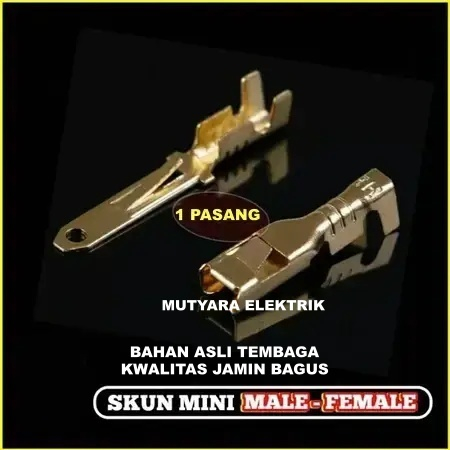Skun Sekun gepeng Kuningan Mini Kecil set / Skun Kabel MINI Cewe / Skun Gepeng MINI / Sekun Kabel Ke