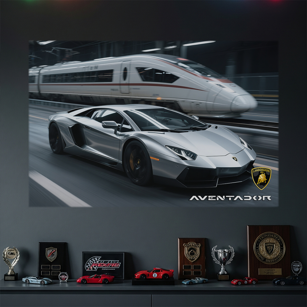 Poster Lamborghini Aventador Mobil Sport Hiasan Dinding Kamar Cowok Keren