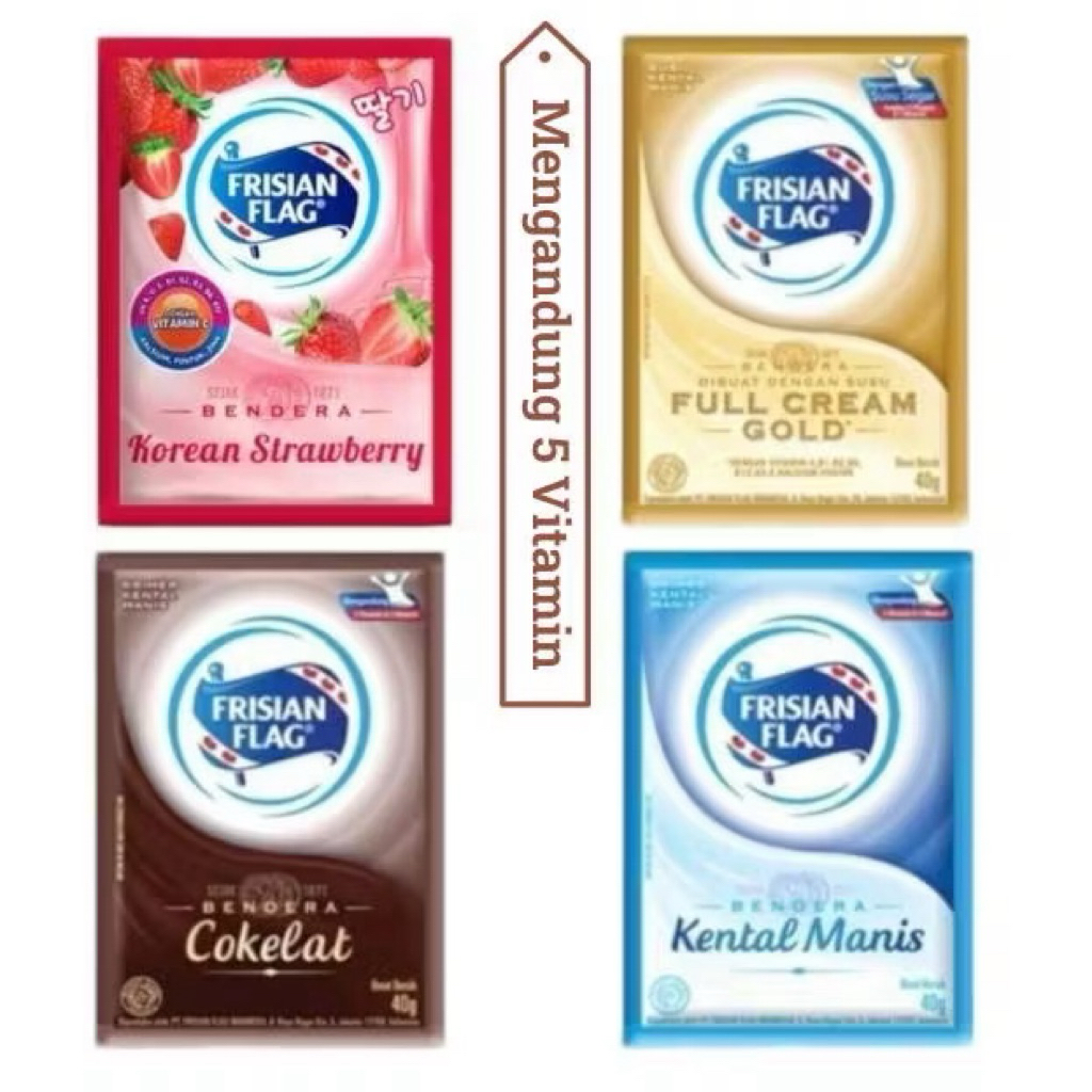 

Susu kental manis Sachet Bendera Frisian Flag | SKM putih coklat fullcram gold strawberry (38gr x 6pcs / serenceng)