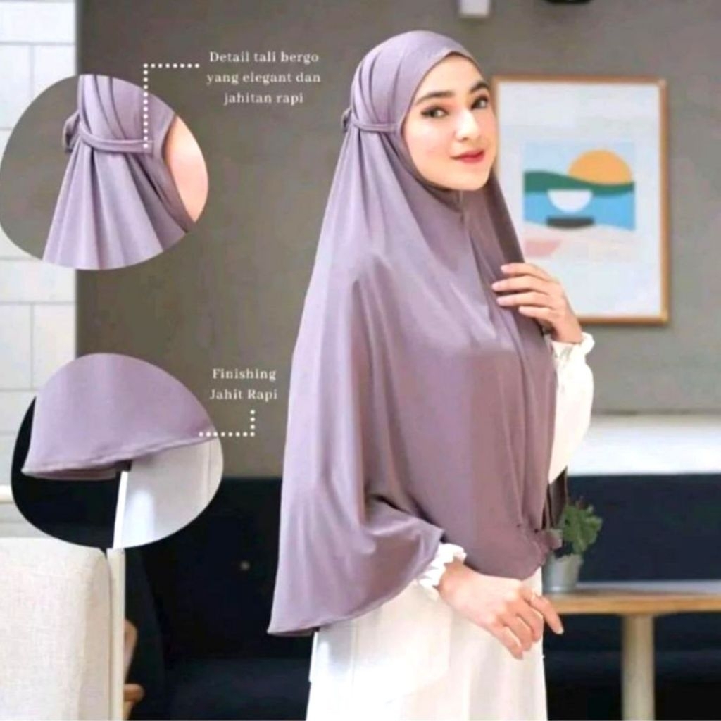 Jilbab Instan Bergo Jersey Premium XL Jumbo / Bergo  Jersey Jumbo Premium