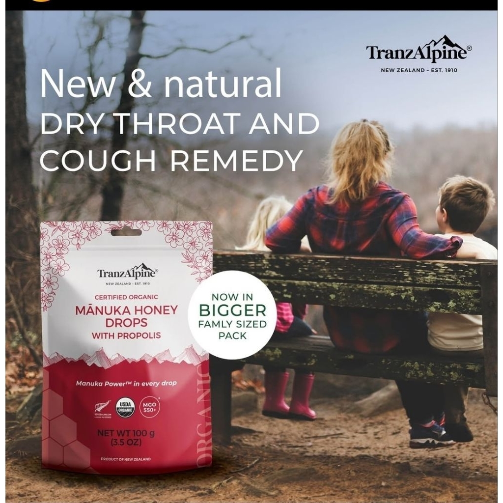 

TranzAlpine Organic Lozenges Manuka MGO 550+ with Propolis, 100g