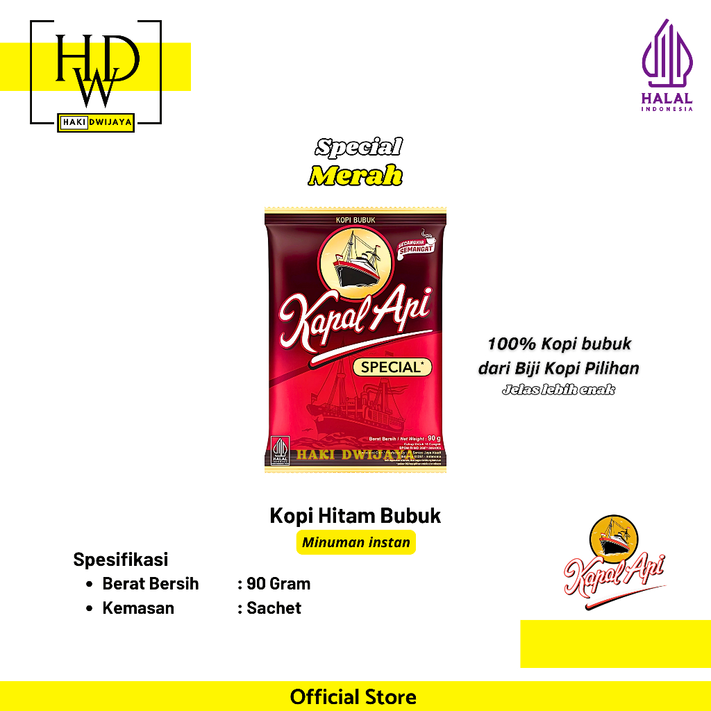 

[90 Gram] Kopi Kapal Api Special Merah / Kopi Hitam Bubuk