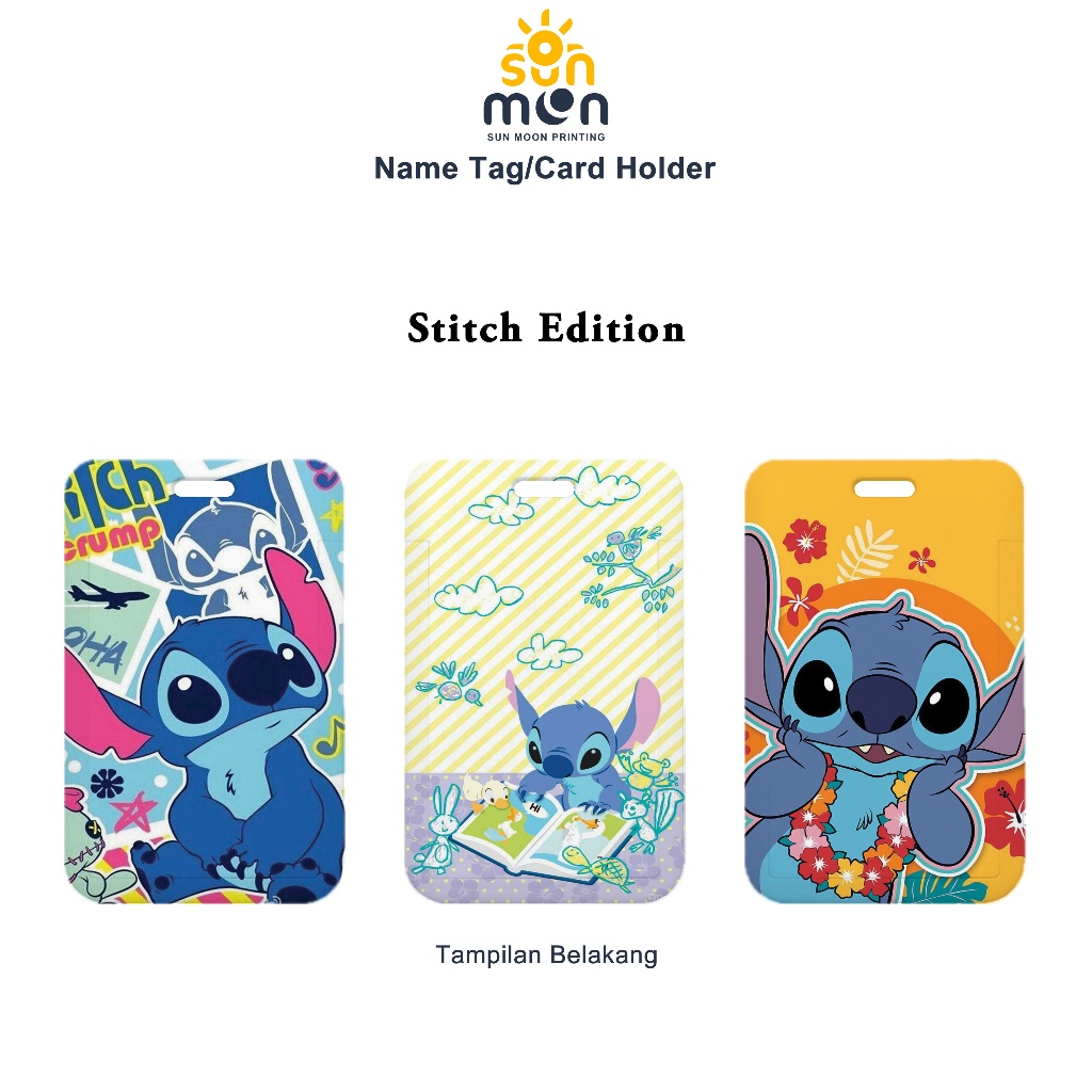 

Sun Moon Printing Card Holder Stitch Edition Nametag Tanpa Tali Souvenir Hadiah Anak Kado Tempat Simpan Kartu Lucu