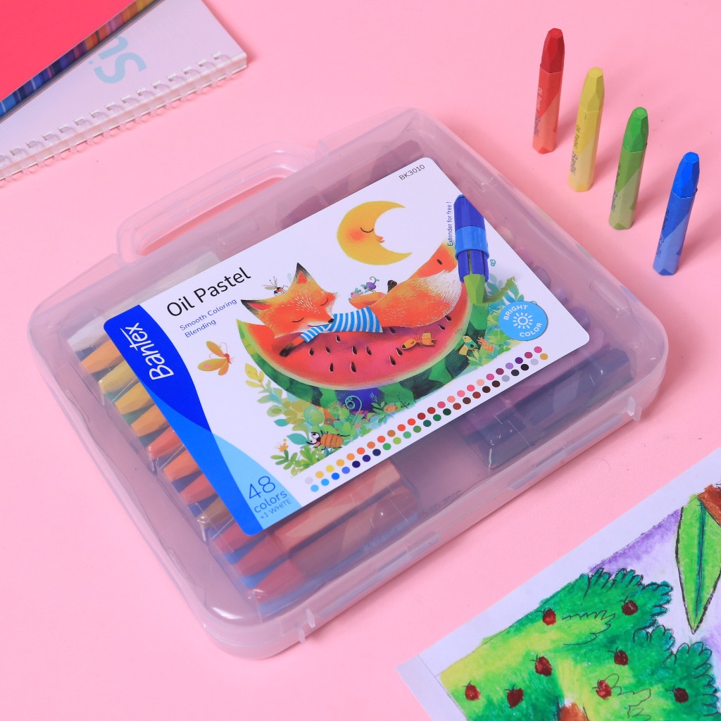 

[Stationery Spectrum] Bantex Oil Pastel 48 Warna PP Box Warna Cerah Halus BK3010
