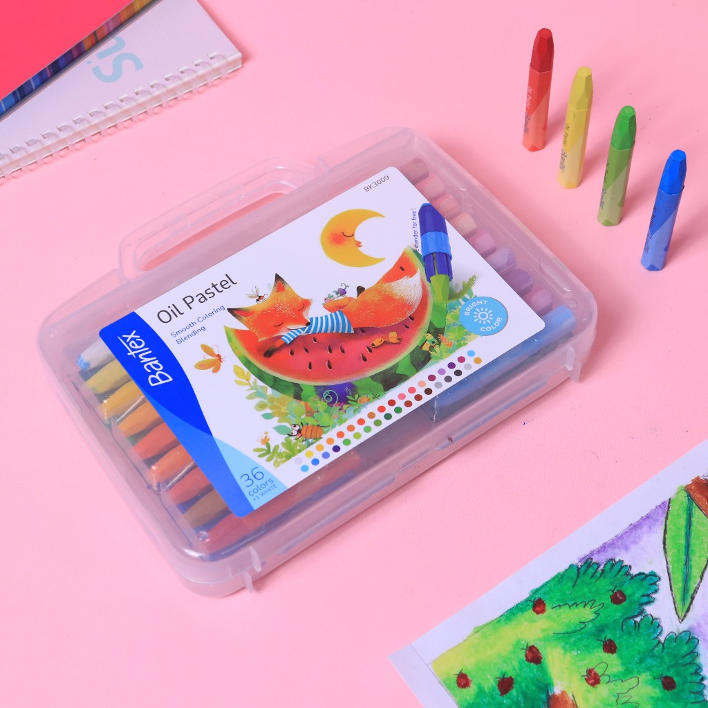 

[Terminal Stationery 01] Bantex Oil Pastel 36 Warna PP Box Warna Cerah Halus BK3009