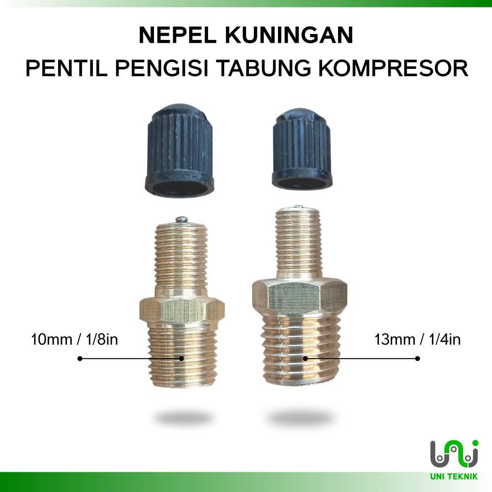 NEPEL KUNINGAN - PENTIL KOMPRESOR UDARA 10mm 1/8in 13mm 1/4in
