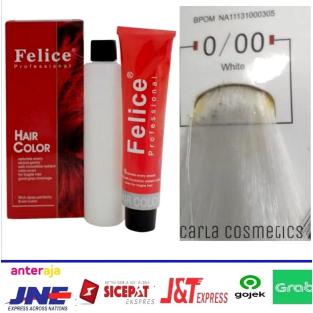 hair color felice profesional 0/00 white cat rambut