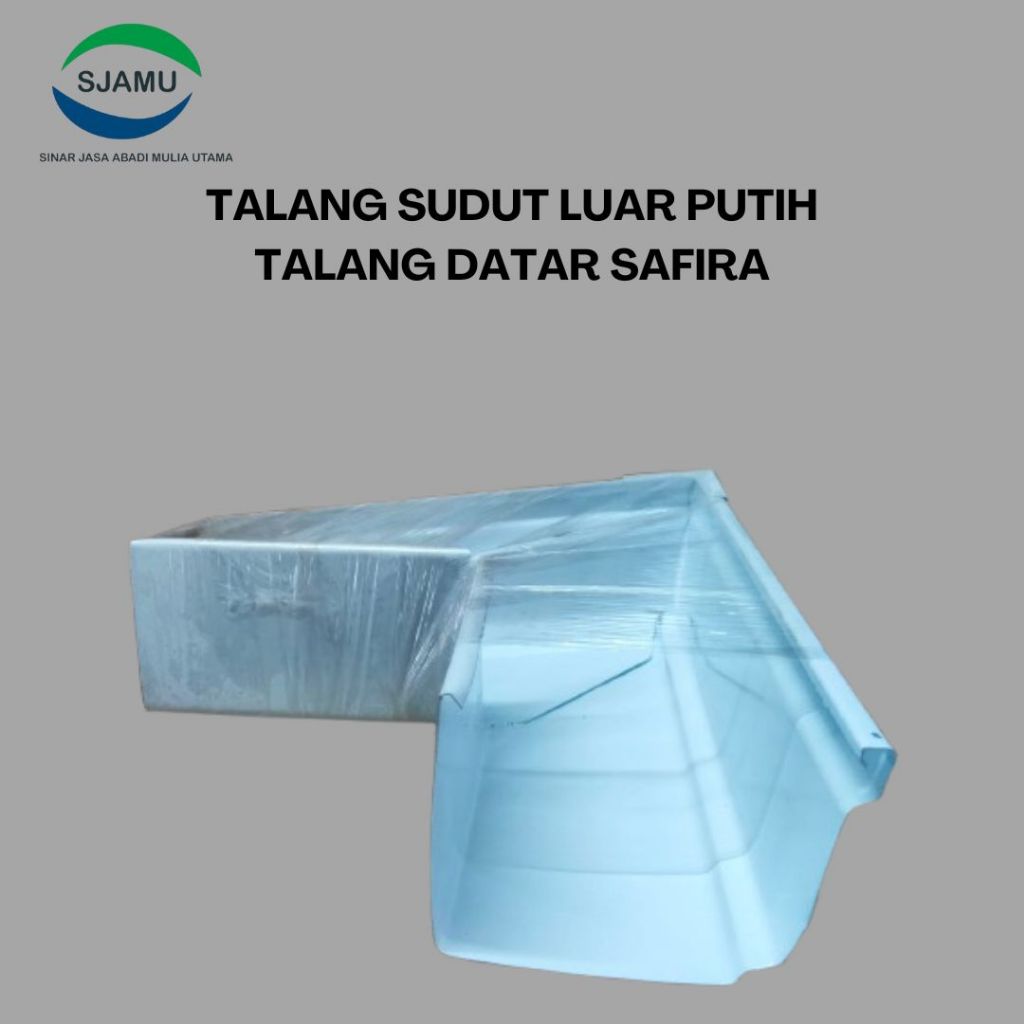 Aksesoris Talang Air Rumah (SJAMU Talang Metal) Sudut Dalam dan Sudut Luar Talang Safira Putih