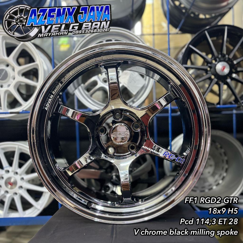 velg advan RGD2 R18 H5 black chrome