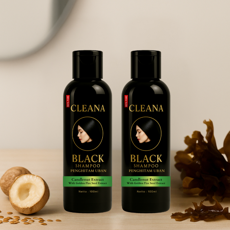 Cleana Black Shampoo shampo Uban Permanen Coloring Shampo Black Aman Dan Tidak Berbahaya Blackening