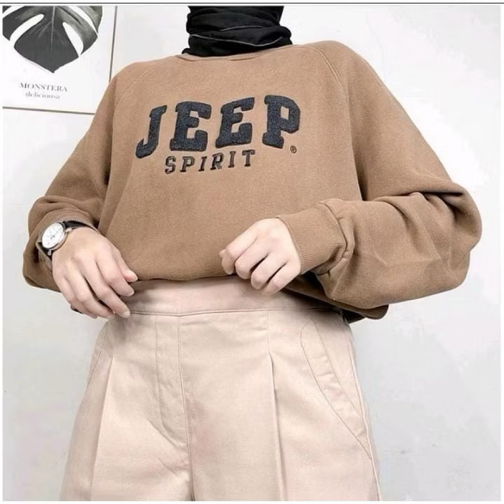 JEEP SPIRIT Sweater Oblong Crewneck Wanita