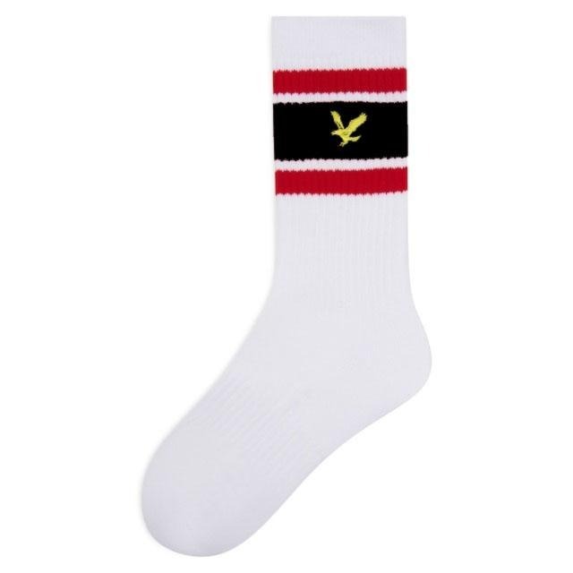 Lyle & Scott White Auto Stripe Sock Original