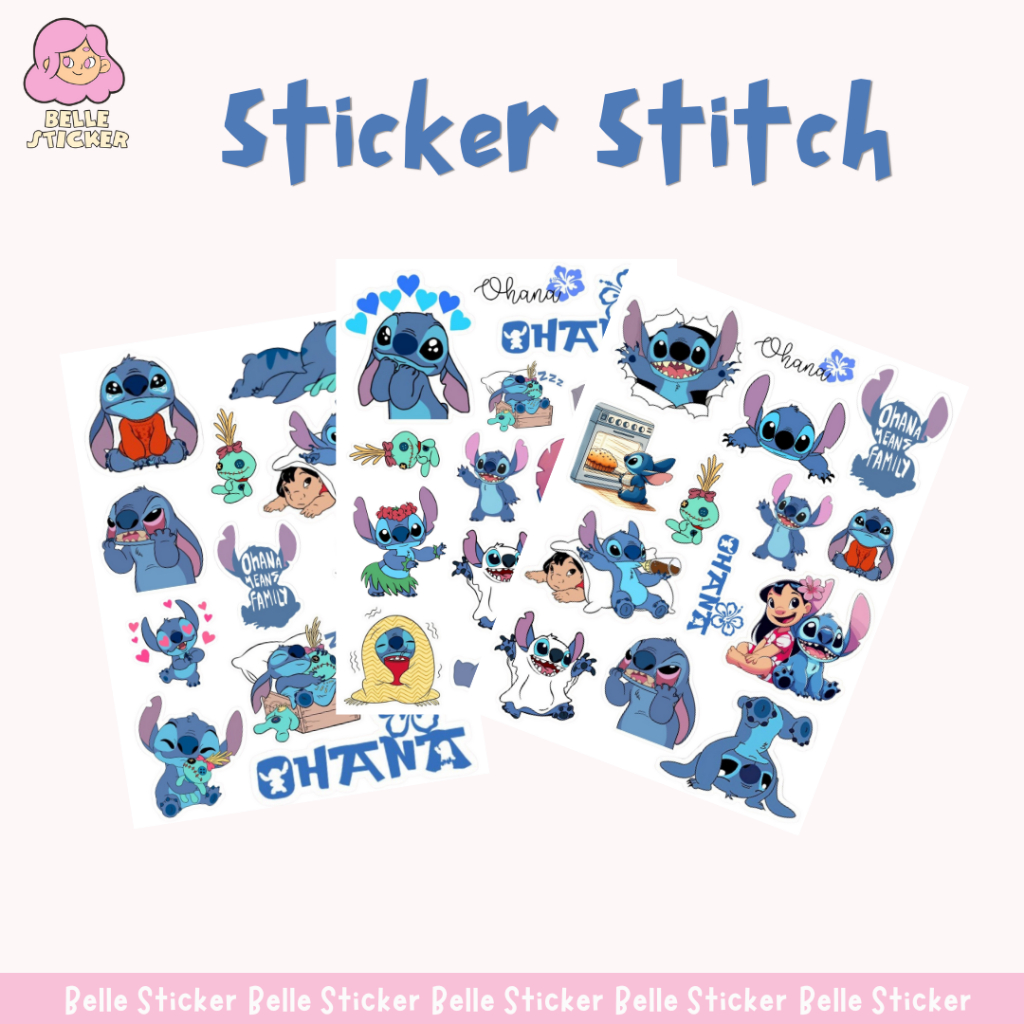 

Stiker Pack Kartun Stitch Aesthetic Vinyl Waterproof untuk Dekorasi Koper Laptop Casing HP DIY