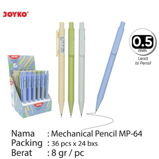 

( 1 pcs ) Mp64 Joyko Mechanical Pencil / Pensil Mekanik MP-64 ketebalan 0.5 mm