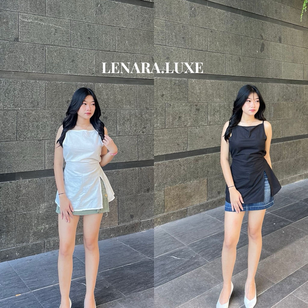 LENARA - Jennie Top | Atasan Linen Wanita | Atasan Tali