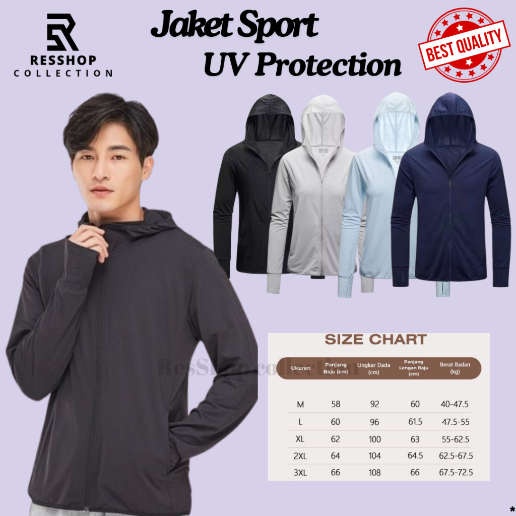 Jaket Mesh Anti UV Olahraga Pria Jaket Running Jaket Sport Fitness GYM Pria Jaket Sport Airsm Pria