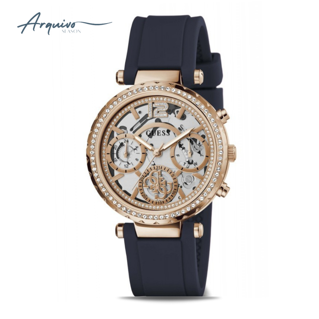 Jam Tangan Guess Wanita Solstice Chronograph Rubber Mewah Casual Original GW0484L2