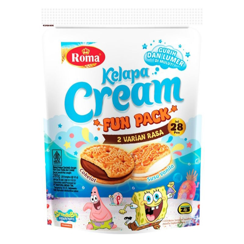 

ROMA KELAPA CREAM COKELAT VANILA FUN PACK 278 GR 8996001314197