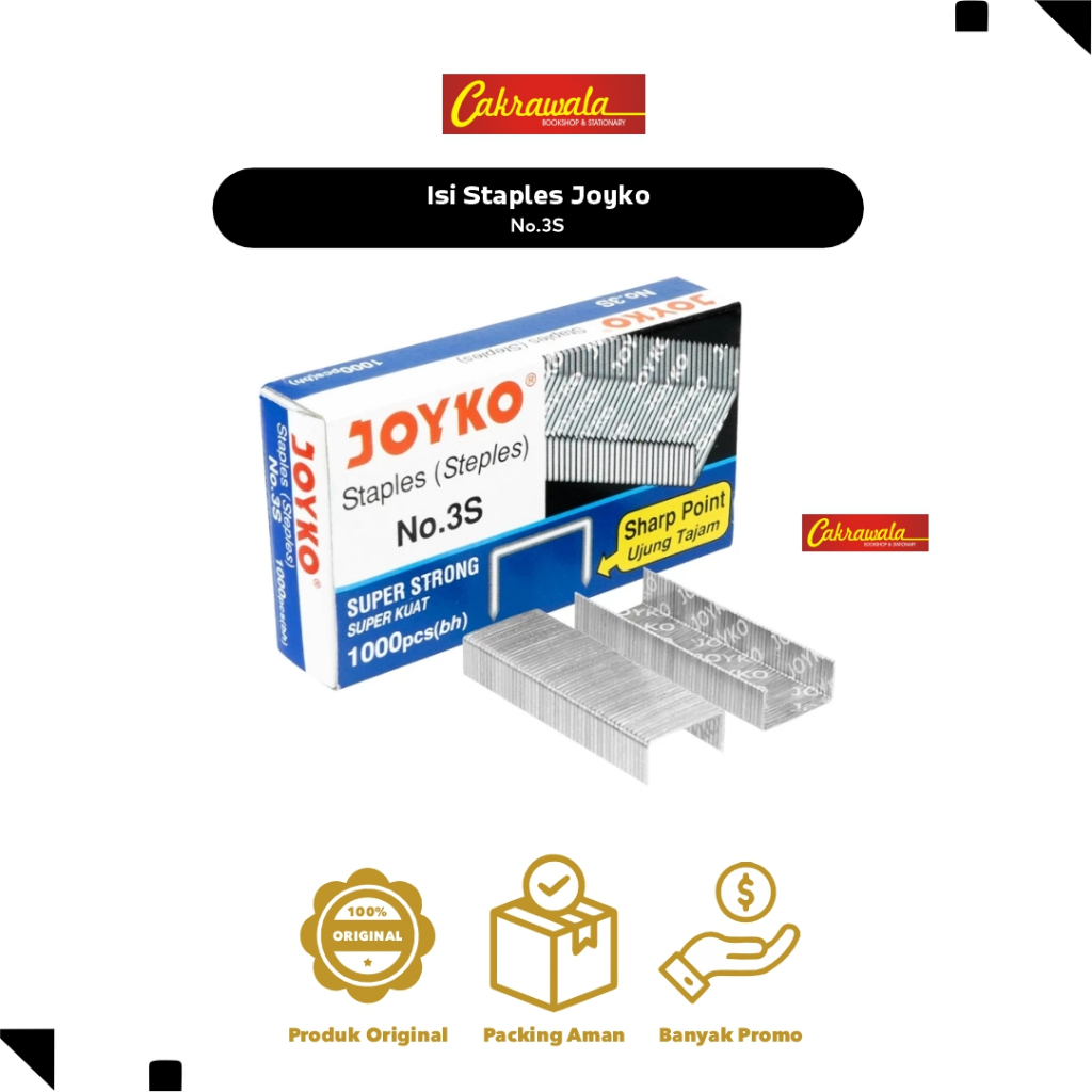 

Isi Staples Joyko No.3S – Refill Stepler 1000 Pcs | Cocok untuk Stapler HD-50, HD-12A/13, HD-12L/24