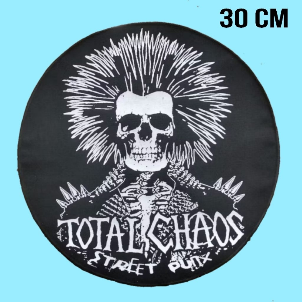 Emblem Punggung Total Chaos Street Punk Bulat Patch Sablon x garasi rebel distro / back patch / embl