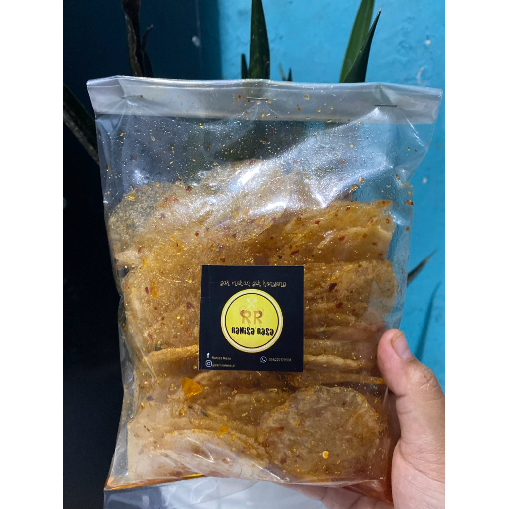 

kripik kaca super/ kripca Krenyes/ cemilan pedas kripik kaca gurih renyah