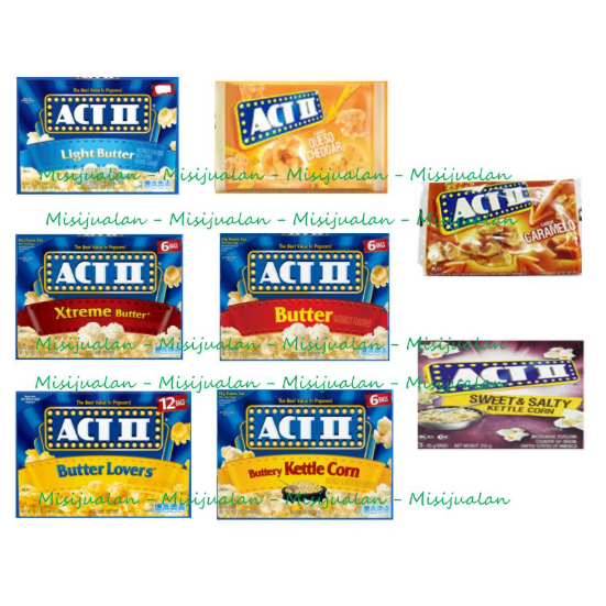 

ACT II Popcorn Import USA | ACT 2 Dua | Caramel Butter Sweet Salty Cheddar | ACTii |
