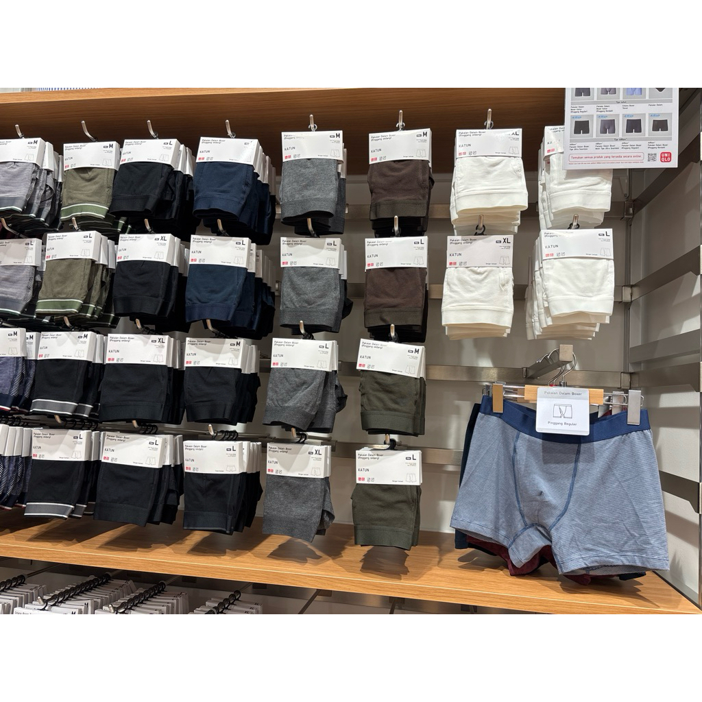 UNIQLO Brief Pakaian Celana Dalam Boxer Katun Pinggang Reguler Original