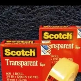 tape dispenser 3m scotch 600 isolasi transparan 3/4 inch x 36 yrd