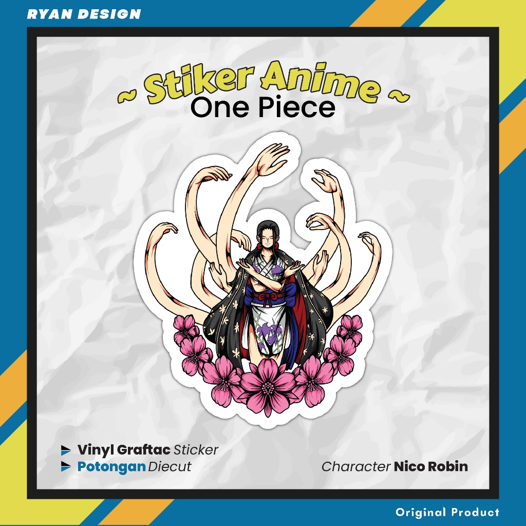 

Sticker Anime One Piece Nico Robin Stiker Laptop Case Hp Ukuran 5 Cm