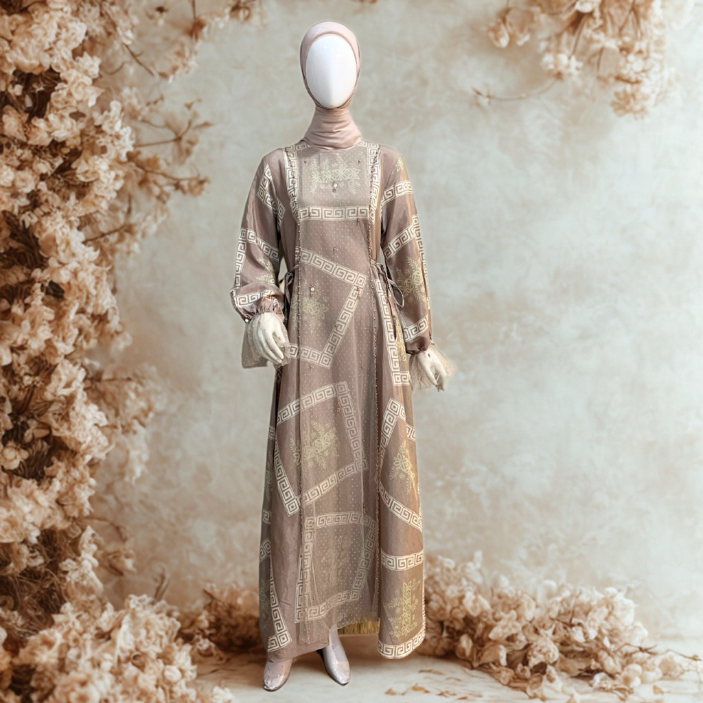 Gaun Ghania | Gaun Batik | Gaun Berpayet | Qonita Batik