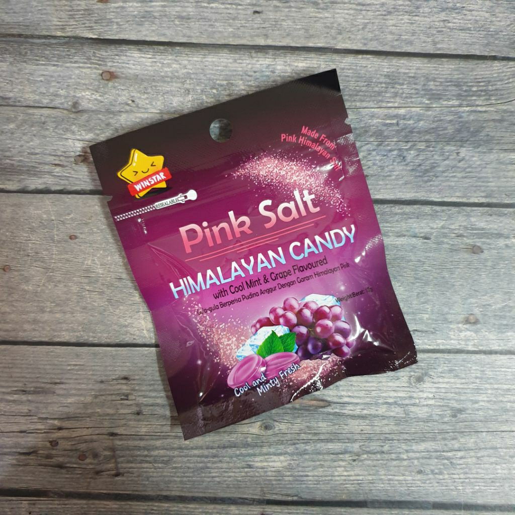 

Pink Salt Himalayan Cool Mint & Grape Flavoured Candy Permen Singapore