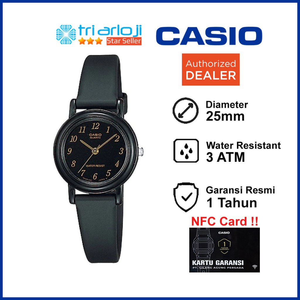 CASIO LQ-139AMV-1LDF Jam Tangan Wanita Analog Rubber Hitam LQ139  LQ-139AMV-1  LQ-139AMV