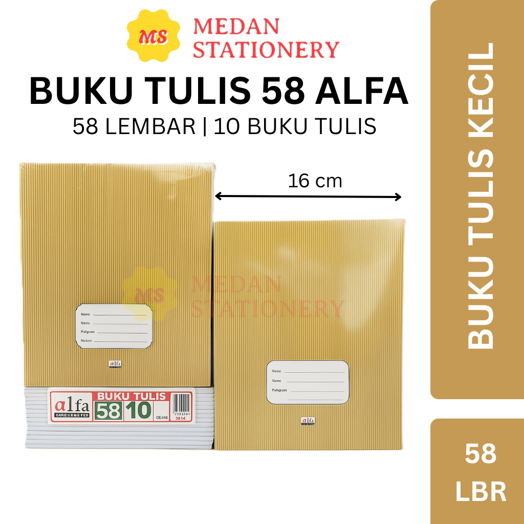 

Buku Tulis Alfa 58 Lembar Sampul Coklat Kraft 10 Buku