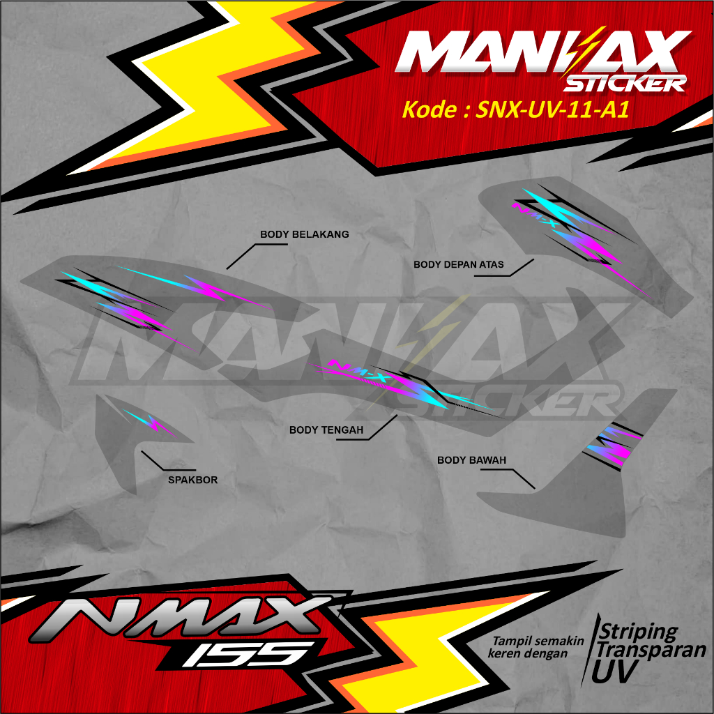 STRIPING NMAX OLD SIMPEL STIKER NMAX SIMPEL CUTTING STRIPING VARIASI-STRIPING NMAX 155 OLD-SNX-UV