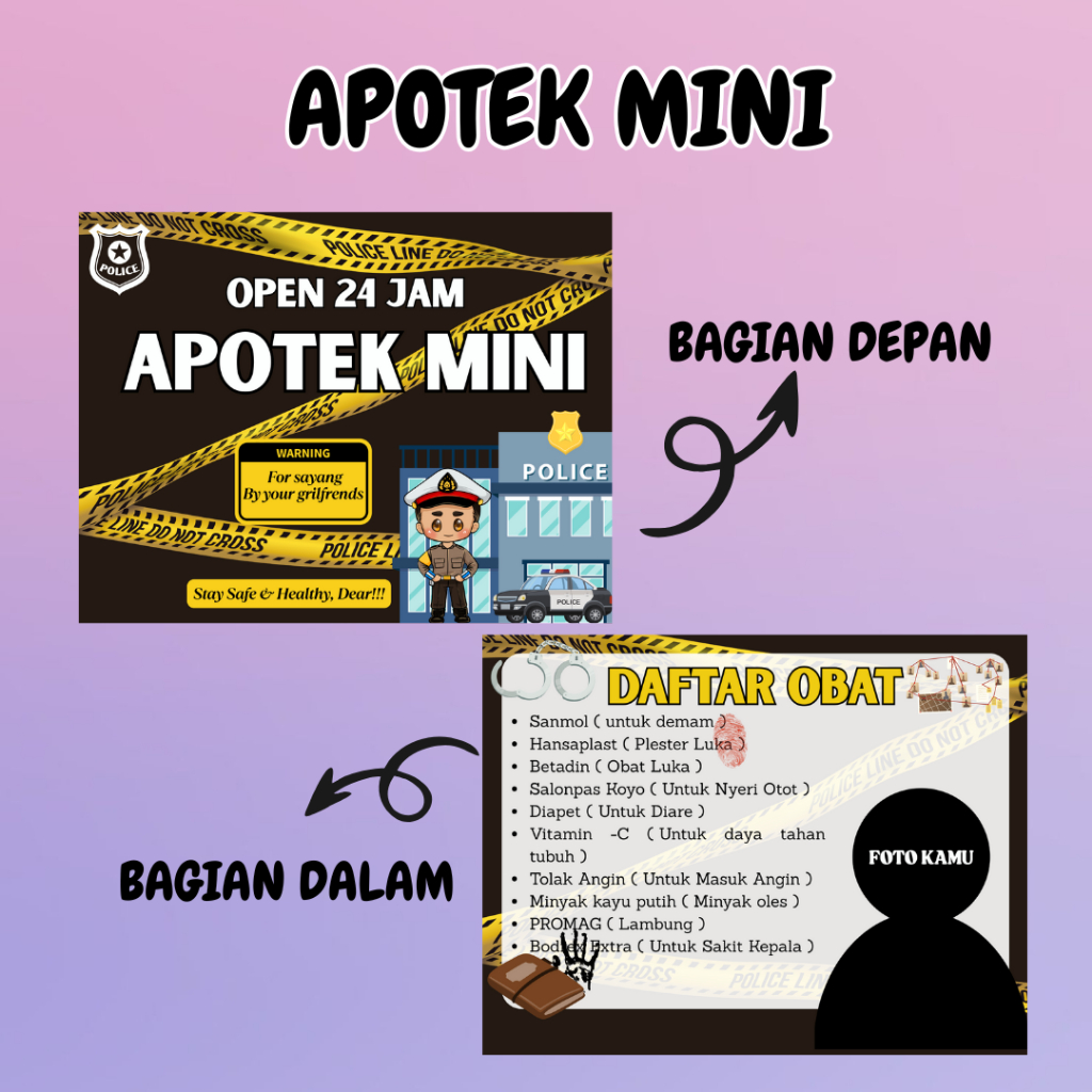 

Apotek Mini STIKER Apotek Mini Hadiah Pacar Gifts Perkakas dengan Desain UniK