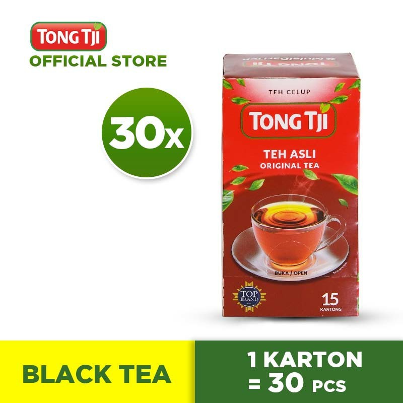 

Tong Tji Black Tea / Teh Hitam 15s ( Tea Bag / Teh Celup non Amplop ) per Karton isi 30 pcs