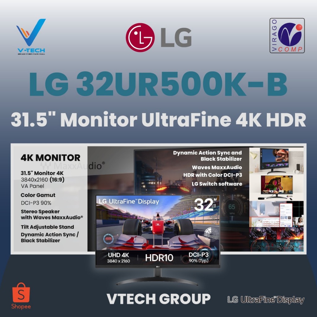 MONITOR LG UltraFine 32UR500K-B 4K HDR