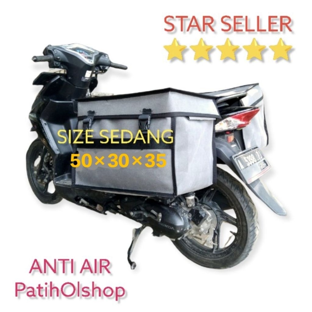 Tas Pos Box motor Obrok Kurir Sales Anti Air Tas Motor Rengkek Kargo Jumbo sadle bag bahan berkualit