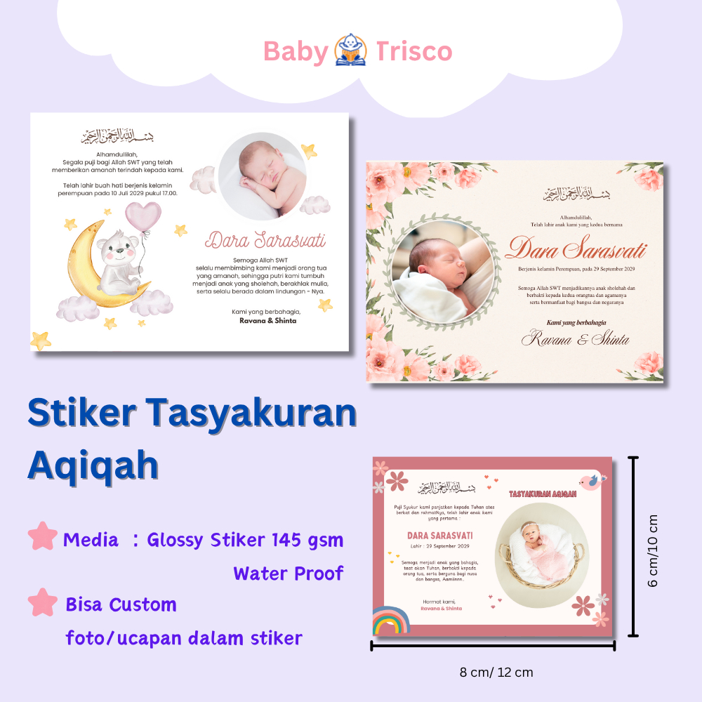 

Stiker Aqiqah Bayi Perempuan Stiker Box Nasi Custom Langsung Jadi Jombang