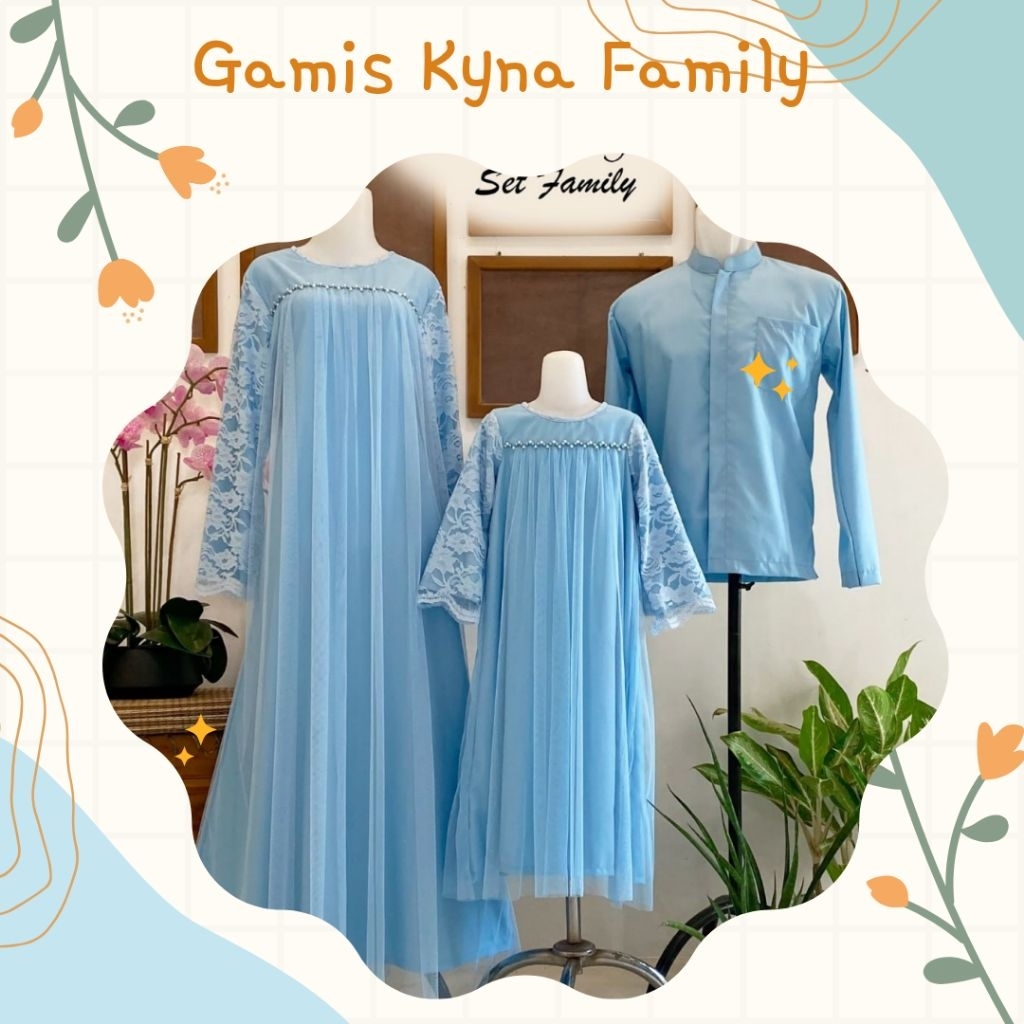 Gamis Kyna Gamis Family set gamis couple gamis bahan brukat kombi toyobo hiasan payet baju lebaran c