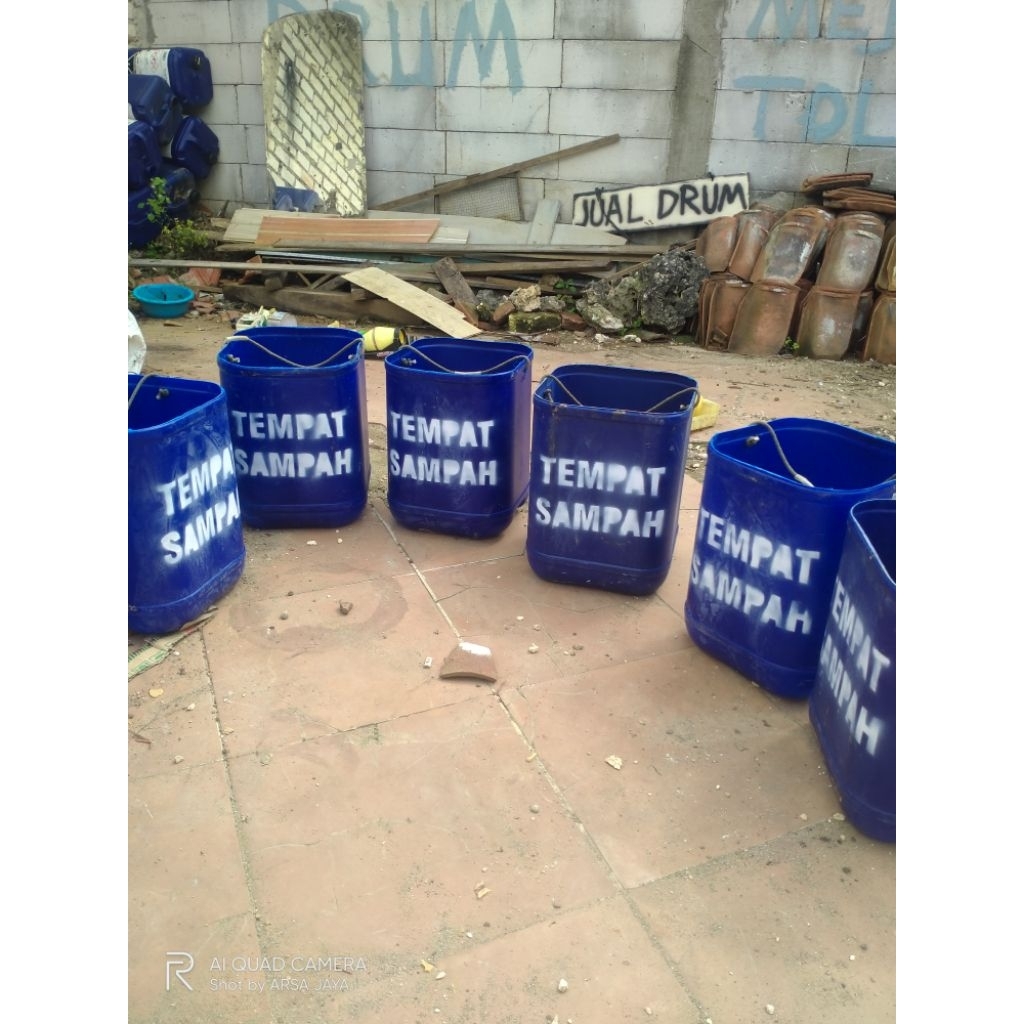 tempat sampah plastik 25 liter, tempat sampah jerigen plastik, tempat sampah plastik