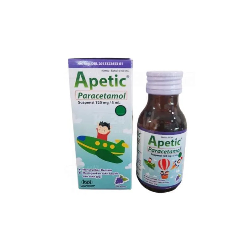 Apetic Sirup 60ml Paracetamol Bayi Dan Anak