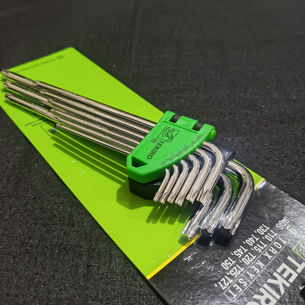 Kunci L bintang tekiro set 9 pcs non tamper T10-T50 / kunci L bunga